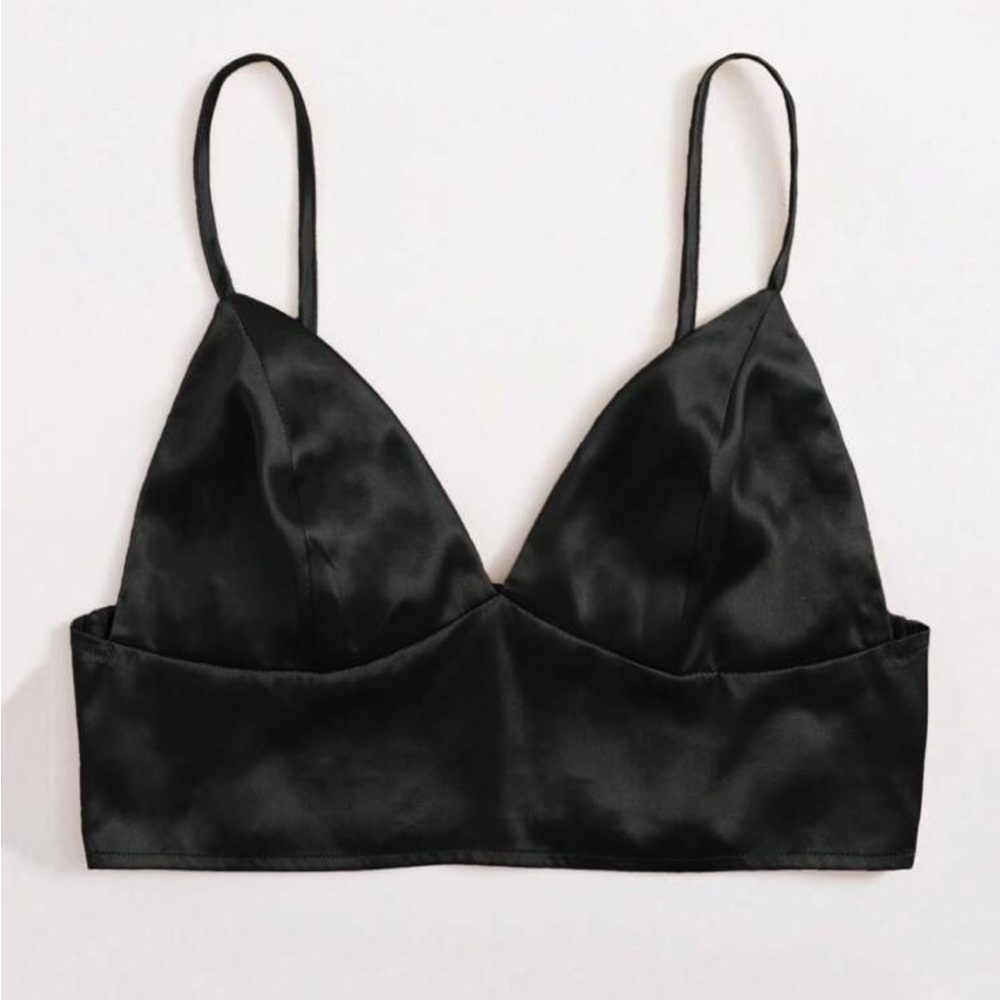 Elegant Black Satin Bralette LAST PACK